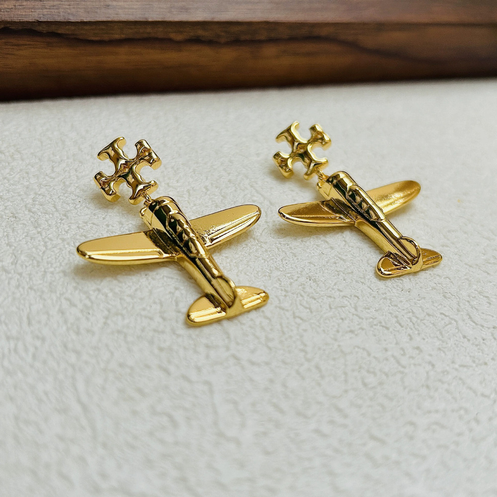 Tory Burch Qingdao Plane Vintage Earrings Silver Needle Fall Winter